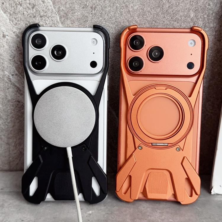Racing Car Metal Frameless 360 Rotation Holder Magnetic Phone Case, For iPhone 17 Pro Max, For iPhone 17 Pro