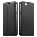 Stitched Line Magnetic RFID Vegan Leather Phone Case, For iPhone X / XS, For iPhone XR, For iPhone XS Max, For iPhone 8 Plus / 7 Plus