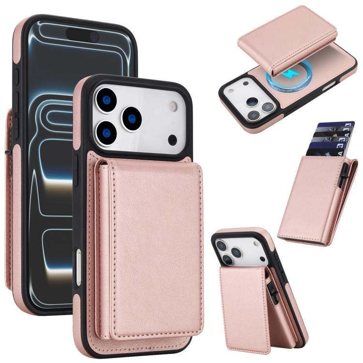 Retro Faux Leather Detachable Spring Loaded Card Bag Magnetic RFID Phone Case, For iPhone 17e / 16e, For iPhone 17 Pro Max, For iPhone 17 Pro, For iPhone 15 Plus, For iPhone 15, For iPhone 14 Plus, For iPhone 14 / 13, For iPhone 12 / 12 Pro