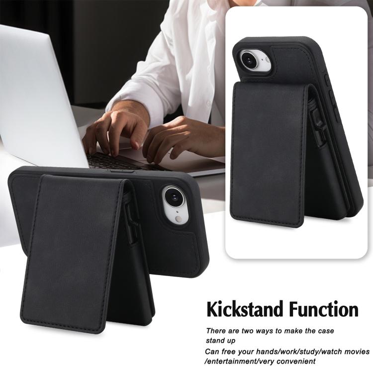 Retro Faux Leather Detachable Spring Loaded Card Bag Magnetic RFID Phone Case, For iPhone 17e / 16e, For iPhone 17 Pro Max, For iPhone 17 Pro, For iPhone 15 Plus, For iPhone 15, For iPhone 14 Plus, For iPhone 14 / 13, For iPhone 12 / 12 Pro