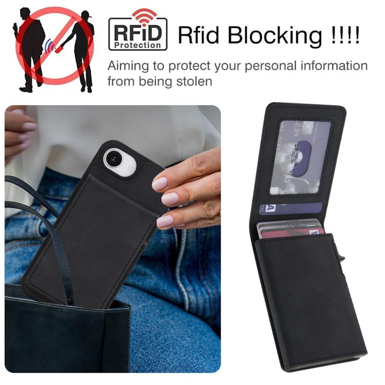 Retro Faux Leather Detachable Spring Loaded Card Bag Magnetic RFID Phone Case, For iPhone 17e / 16e, For iPhone 17 Pro Max, For iPhone 17 Pro, For iPhone 15 Plus, For iPhone 15, For iPhone 14 Plus, For iPhone 14 / 13, For iPhone 12 / 12 Pro