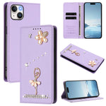 Ballet Girl Diamond Studded RFID Vegan Leather Phone Case, For iPhone 16 Pro, For iPhone 16 Plus, For iPhone 16, For iPhone 15 Pro Max, For iPhone 15 Pro, For iPhone 15 Plus