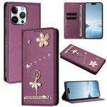 Ballet Girl Diamond Studded RFID Vegan Leather Phone Case, For iPhone 17e / 16e, For iPhone 17 Pro Max, For iPhone 17 Pro, For iPhone 17, For iPhone Air, For iPhone 16 Pro Max