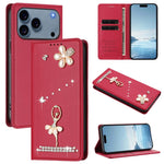 Ballet Girl Diamond Studded RFID Vegan Leather Phone Case, For iPhone 17e / 16e, For iPhone 17 Pro Max, For iPhone 17 Pro, For iPhone 17, For iPhone Air, For iPhone 16 Pro Max