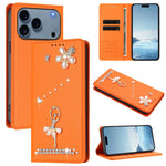 Ballet Girl Diamond Studded RFID Vegan Leather Phone Case, For iPhone 17e / 16e, For iPhone 17 Pro Max, For iPhone 17 Pro, For iPhone 17, For iPhone Air, For iPhone 16 Pro Max