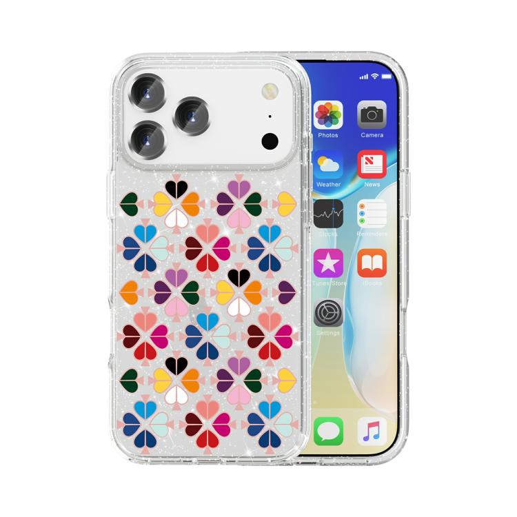 Glittering Crystal Red Heart Pattern Phone Case, For iPhone 18 Pro / 17 Pro, For iPhone 18 Pro Max / 17 Pro Max