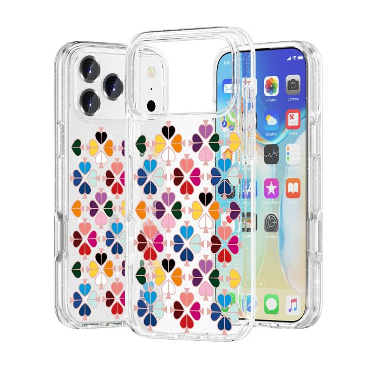 Glittering Crystal Red Heart Pattern Phone Case, For iPhone 18 Pro / 17 Pro, For iPhone 18 Pro Max / 17 Pro Max