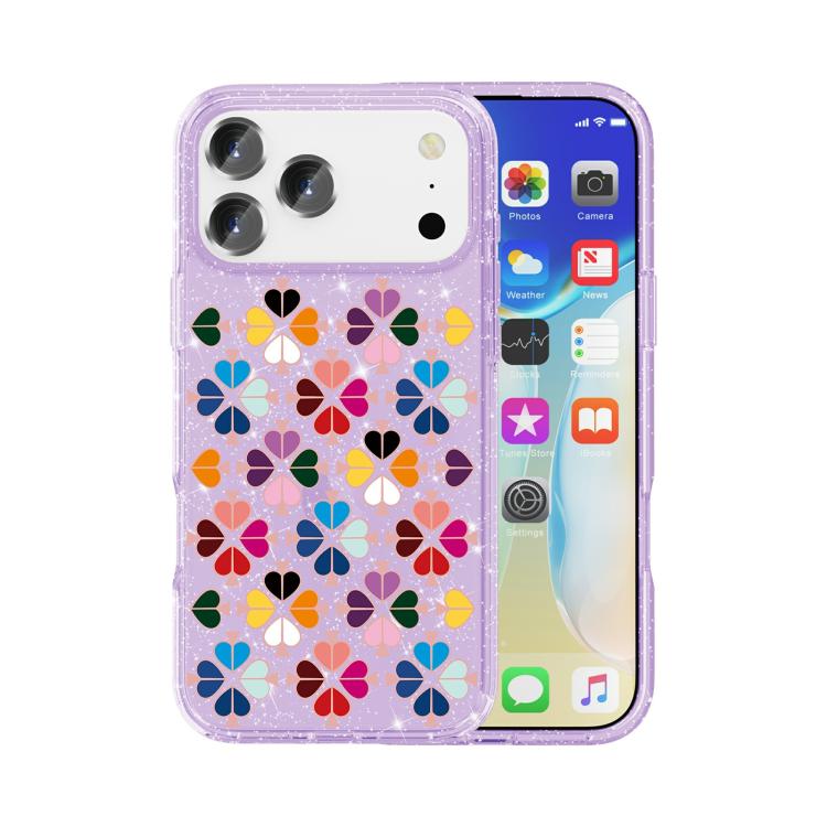 Glittering Crystal Red Heart Pattern Phone Case, For iPhone 17 Pro Max, For iPhone 17 Pro