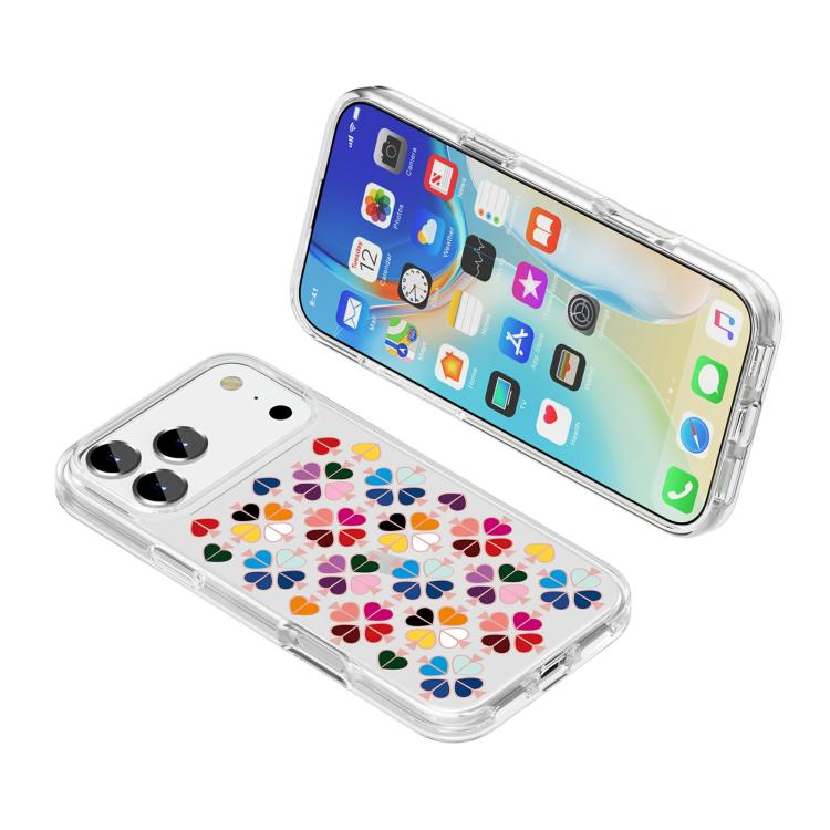 Transparent Crystal Red Heart Pattern Phone Case, For iPhone 17 Pro Max, For iPhone 17 Pro