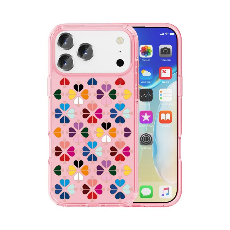 Transparent Crystal Red Heart Pattern Phone Case, For iPhone 17 Pro Max, For iPhone 17 Pro