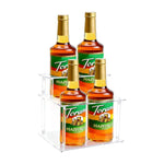 Double Layered Clear Acrylic Coffee Syrup Storage Rack Desktop Bar Counter Wine Display Stand