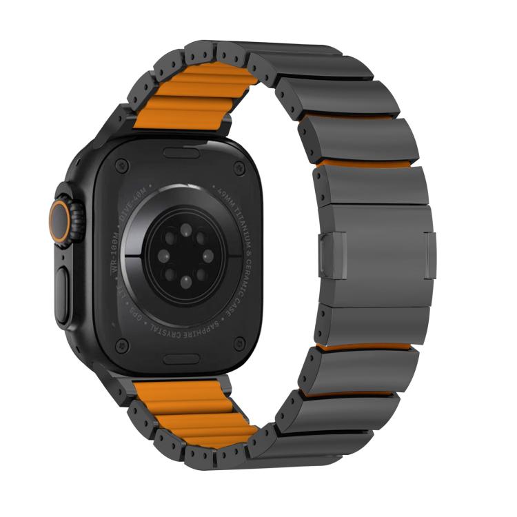 Magnetic Clasp One Beads Silicone Titanium Alloy Watch Band, For Apple Watch 46mm / 49mm / 45mm / 44mm, For Apple Watch 42mm / 41mm / 40mm / 38mm
