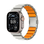 Magnetic Clasp One Beads Silicone Titanium Alloy Watch Band, For Apple Watch 46mm / 49mm / 45mm / 44mm, For Apple Watch 42mm / 41mm / 40mm / 38mm