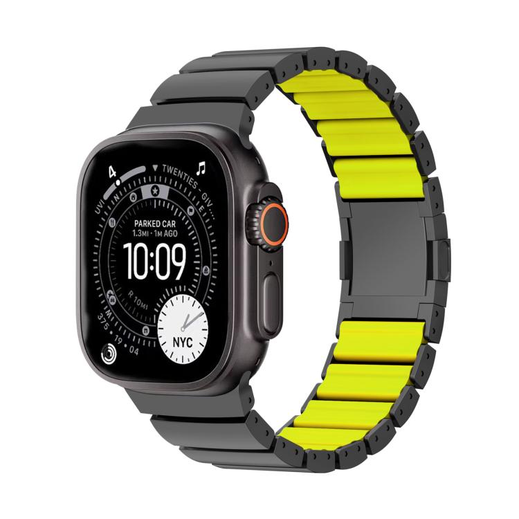 Magnetic Clasp One Beads Silicone Titanium Alloy Watch Band, For Apple Watch 46mm / 49mm / 45mm / 44mm, For Apple Watch 42mm / 41mm / 40mm / 38mm