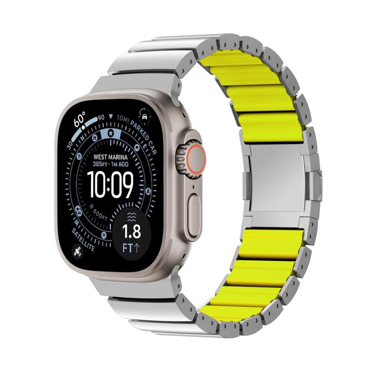 Magnetic Clasp One Beads Silicone Titanium Alloy Watch Band, For Apple Watch 46mm / 49mm / 45mm / 44mm, For Apple Watch 42mm / 41mm / 40mm / 38mm