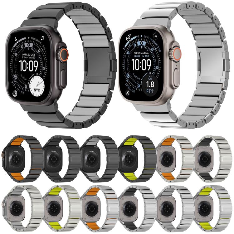 Magnetic Clasp One Beads Silicone Titanium Alloy Watch Band, For Apple Watch 46mm / 49mm / 45mm / 44mm, For Apple Watch 42mm / 41mm / 40mm / 38mm