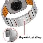 Magnetic Clasp One Beads Silicone Titanium Alloy Watch Band, For Apple Watch 46mm / 49mm / 45mm / 44mm, For Apple Watch 42mm / 41mm / 40mm / 38mm