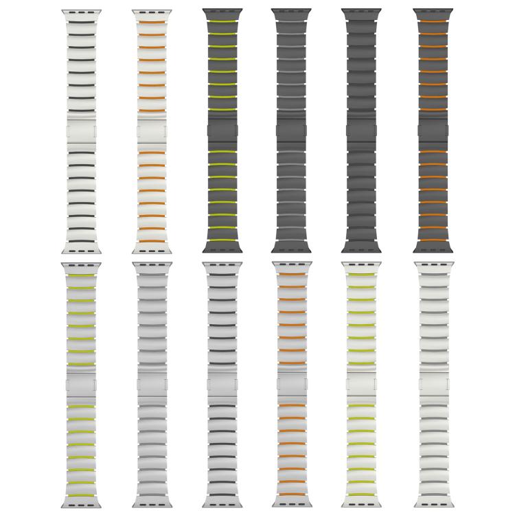 Magnetic Clasp One Beads Silicone Titanium Alloy Watch Band, For Apple Watch 46mm / 49mm / 45mm / 44mm, For Apple Watch 42mm / 41mm / 40mm / 38mm
