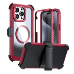 Acrylic Full Coverage Magnetic Phone Case with Back Clip, For iPhone 16 Plus, For iPhone 16, For iPhone 15 Pro Max, For iPhone 15 Pro, For iPhone 15 Plus / 14 Plus, For iPhone 15