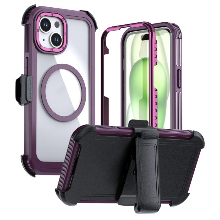 Acrylic Full Coverage Magnetic Phone Case with Back Clip, For iPhone 16 Plus, For iPhone 16, For iPhone 15 Pro Max, For iPhone 15 Pro, For iPhone 15 Plus / 14 Plus, For iPhone 15