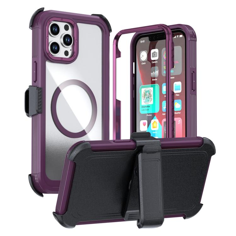 Acrylic Full Coverage Magnetic Phone Case with Back Clip, For iPhone 14 / 13, For iPhone 14 Pro, For iPhone 14 Pro Max, For iPhone 13 Pro Max, For iPhone 13 Pro, For iPhone 12 / 12 Pro