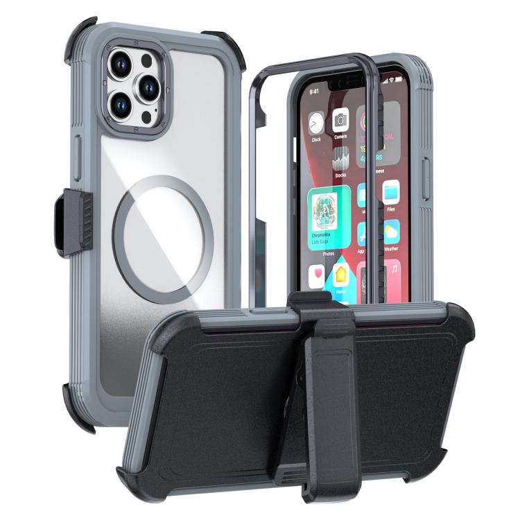 Acrylic Full Coverage Magnetic Phone Case with Back Clip, For iPhone 12 Pro Max