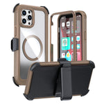 Acrylic Full Coverage Magnetic Phone Case with Back Clip, For iPhone 12 Pro Max