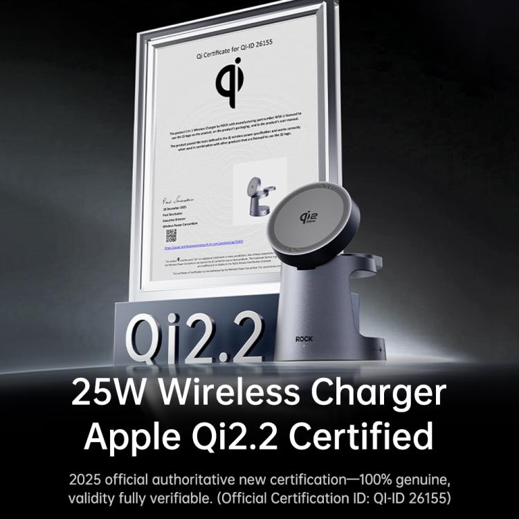 ROCK W56 3-in-1 Magnetic Wireless Charger with Qi2.2 25W, W56