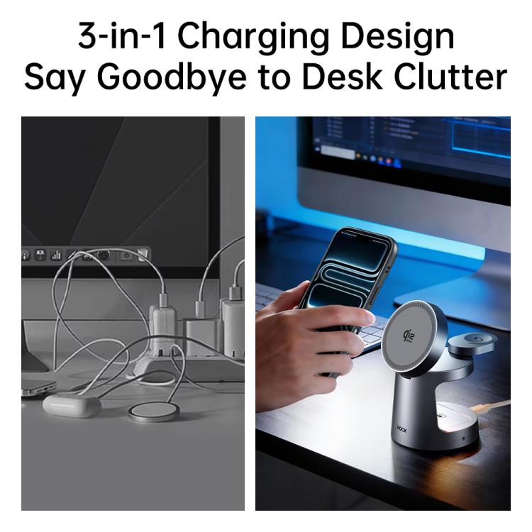 ROCK W56 3-in-1 Magnetic Wireless Charger with Qi2.2 25W, W56