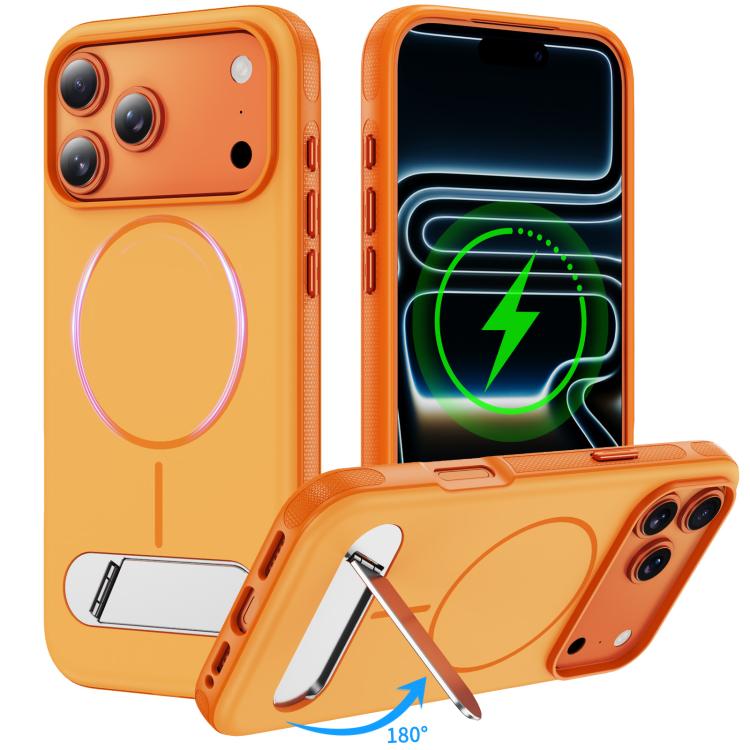 Two-colors Imitation Original Magnetic Phone Case with Holder, For iPhone 17 Pro Max, For iPhone 17 Pro