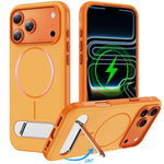 Two-colors Imitation Original Magnetic Phone Case with Holder, For iPhone 17 Pro Max, For iPhone 17 Pro