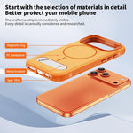 Two-colors Imitation Original Magnetic Phone Case with Holder, For iPhone 18 Pro / 17 Pro, For iPhone 18 Pro Max / 17 Pro Max