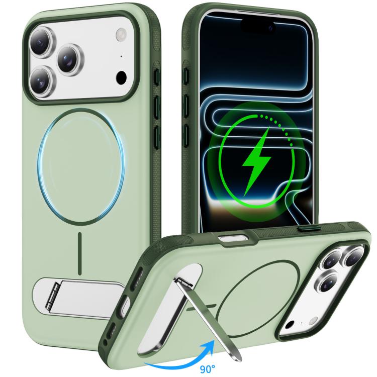 Two-colors Imitation Original Magnetic Phone Case with Holder, For iPhone 18 Pro / 17 Pro, For iPhone 18 Pro Max / 17 Pro Max