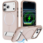 Two-colors Imitation Original Magnetic Phone Case with Holder, For iPhone 18 Pro / 17 Pro, For iPhone 18 Pro Max / 17 Pro Max