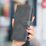 Solid Color Calfskin Texture RFID Vegan Leather Phone Case, For iPhone XS Max, For iPhone 6 Plus/7 Plus/8 Plus, For iPhone 6 / 7 / 8
