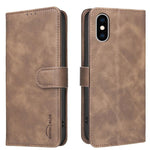Solid Color Calfskin Texture RFID Vegan Leather Phone Case, For iPhone XS Max, For iPhone 6 Plus/7 Plus/8 Plus, For iPhone 6 / 7 / 8