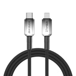 DUX DUCIS WLCM Series 27W Type-C to 8 Pin Transparent Gradient Braided Data Cable, Length: 1m, Type-C to 8 Pin