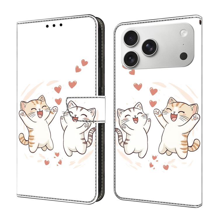 Crystal-Like Painted Vegan Leather Phone Case, For iPhone 17e / 16e, For iPhone 17 Pro Max, For iPhone 17 Pro, For iPhone 17