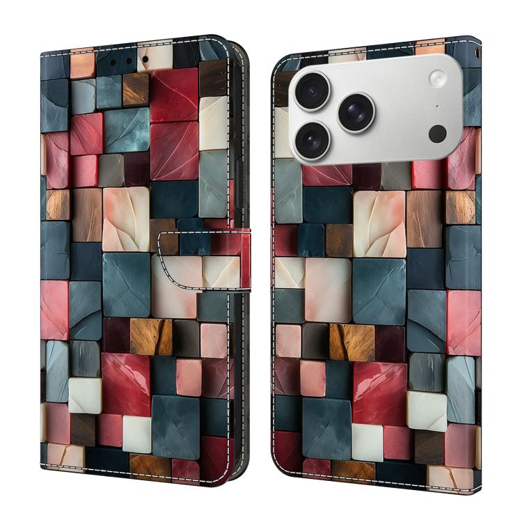 Crystal-Like Painted Vegan Leather Phone Case, For iPhone 17e / 16e, For iPhone 17 Pro Max, For iPhone 17 Pro, For iPhone 17
