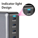 600W USB-C / Type-C and USB-A 8-Port High Power GaN Desktop Fast Charger, EU Plug, US Plug, UK Plug, AU Plug