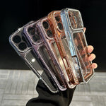 Electroplating PC Hybrid TPU Rhinestone Phone Case, For iPhone 17 Pro Max, For iPhone 17 Pro