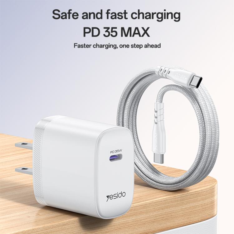 Yesido YC20U PD35W USB-C / Type-C Single Port Fast Charger Set with Type-C to Type-C Cable, YC20U