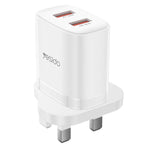 Yesido YC150 12W 2.4A USB Dual Ports Charger Set with 1m USB to Type-C Data Cable, YC150
