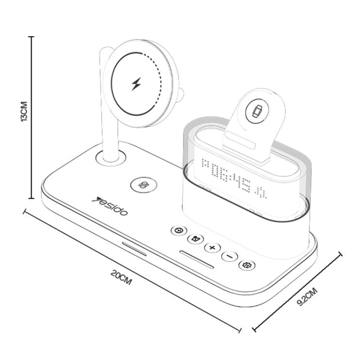 Yesido DS37 25W 6-in-1 Multi-Functional Magnetic Wireless Charging Station, DS37
