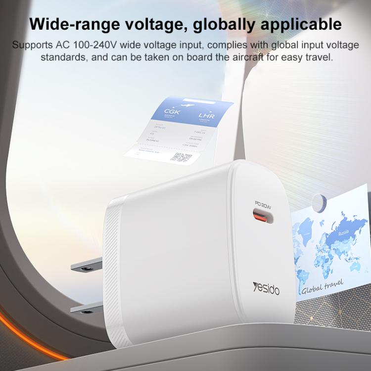 Yesido YC18U PD20W Type-C Charger Set with 1m Type-C to Type-C Data Cable, YC18U