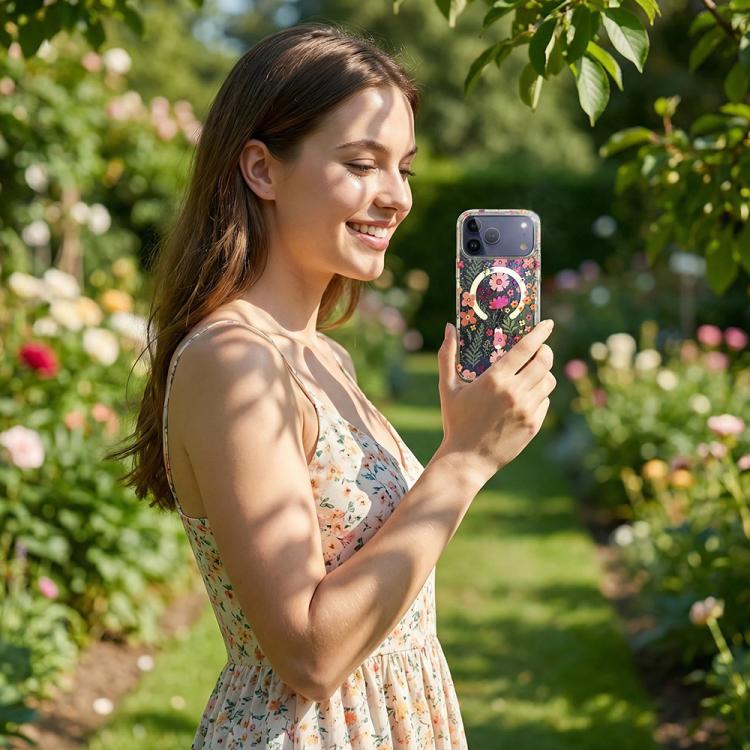 IMD Blue Light Jungle Series Magnetic Phone Case, For iPhone 16, For iPhone 15 Pro Max, For iPhone 15 Pro, For iPhone 15 Plus / 14 Plus, For iPhone 15, For iPhone 14 / 13, For iPhone 14 Pro, For iPhone 14 Pro Max