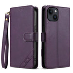 AZNS A2 Series Tri-Card Wallet RFID Vegan Leather Phone Case with Strap, For iPhone 13 Pro, For iPhone 13, For iPhone 12, For iPhone 12 Pro Max, For iPhone 12 Pro, For iPhone 11 Pro Max, For iPhone 11, For iPhone 11 Pro