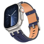 Denim Stitching Vegan Leather Watch Band, For Apple Watch 46mm / 49mm / 45mm / 44mm