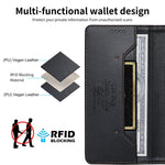 Dierfeng Splicing Strong Magnetic RFID Vegan Leather Phone Case, For iPhone 16, For iPhone 15 Pro Max, For iPhone 15 Pro, For iPhone 15 Plus, For iPhone 15, For iPhone 14 Plus, For iPhone 14 / 13, For iPhone 14 Pro