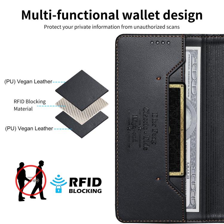Dierfeng Splicing Strong Magnetic RFID Vegan Leather Phone Case, For iPhone 16, For iPhone 15 Pro Max, For iPhone 15 Pro, For iPhone 15 Plus, For iPhone 15, For iPhone 14 Plus, For iPhone 14 / 13, For iPhone 14 Pro